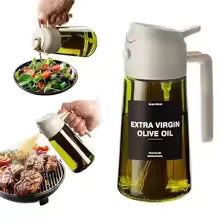 470Ml 2in1 Oil Dispenser Bottle with Handle Oil Spray Bottle For Air Fryer