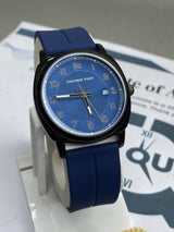 Universe Point Slim Design Magnetic Lock & Silicone Straps Watch - Black Blue