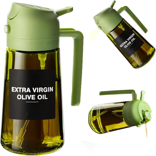 470Ml 2in1 Oil Dispenser Bottle with Handle Oil Spray Bottle For Air Fryer