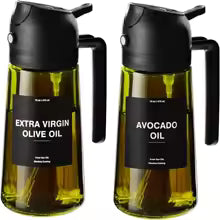 470Ml 2in1 Oil Dispenser Bottle with Handle Oil Spray Bottle For Air Fryer
