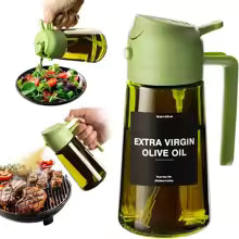 470Ml 2in1 Oil Dispenser Bottle with Handle Oil Spray Bottle For Air Fryer