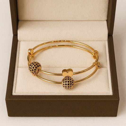 Adjustable Adult Bangle-61 (Black)