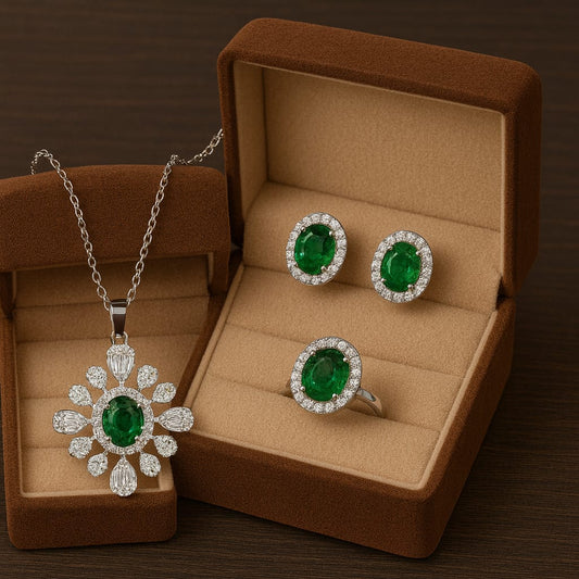 Zircon Locket Set-64 (Green)
